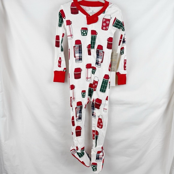 HonestBaby Baby 1-Piece Christmas Pajamas Somethin Brewin Family Matching - Picture 1 of 5
